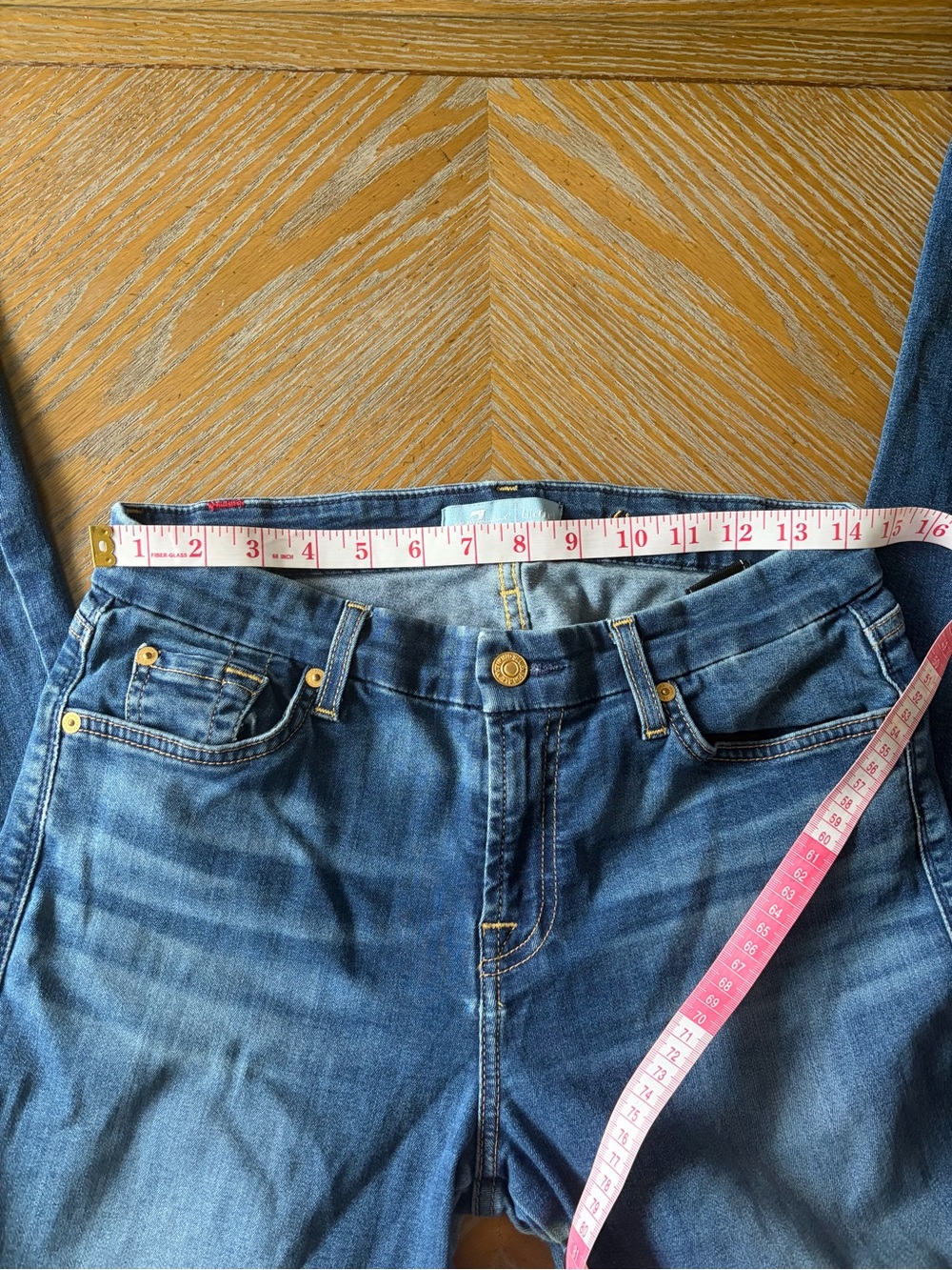 7 For All Mankind Dojo Bootcut Flare Jeans Medium Wash 27 - Picture 7 of 8